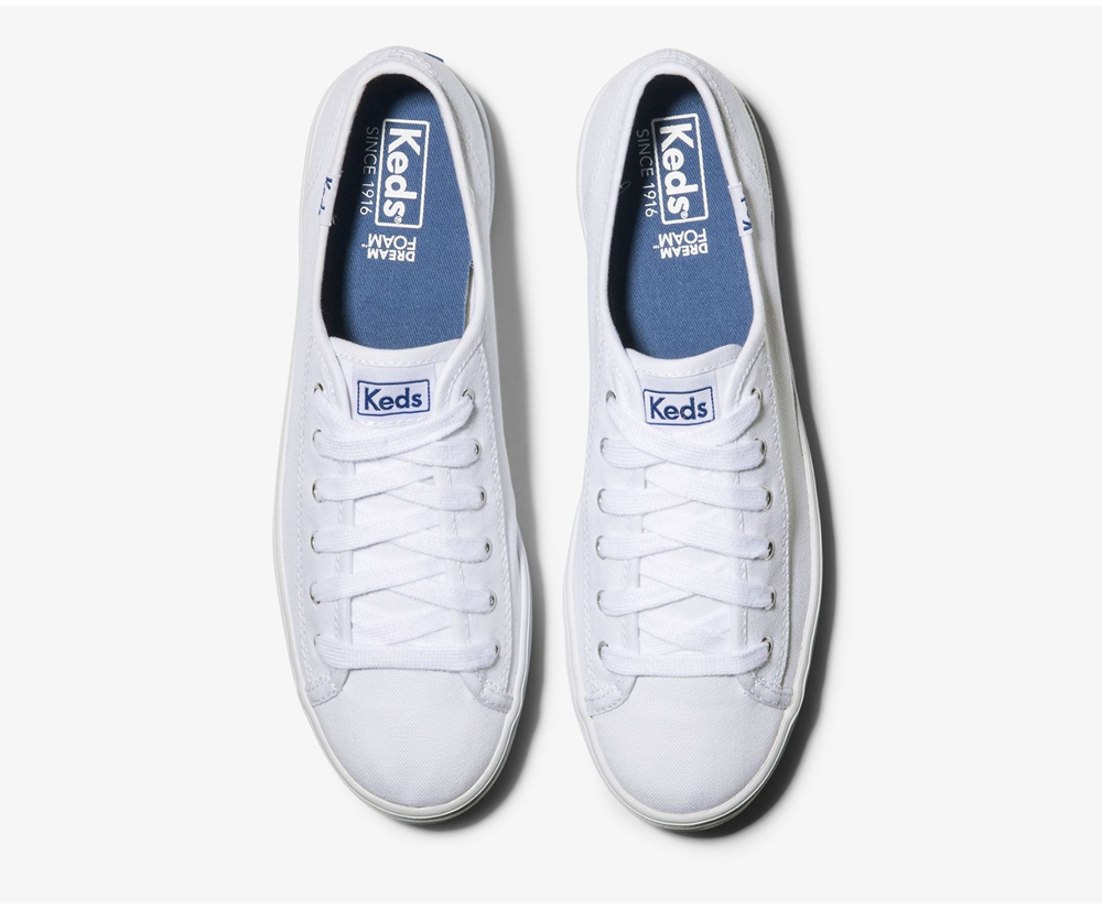 Womens Keds Sneakers - Triple Kick - White - 9825-XTHGO